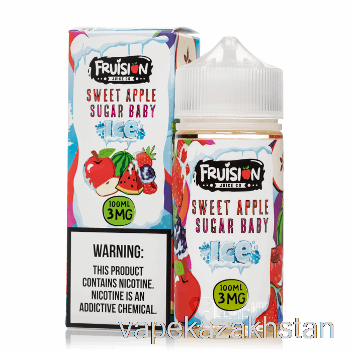 Vape Kazakhstan ICED Sweet Apple Sugar Baby - Fruision Juice Co - 100mL 0mg